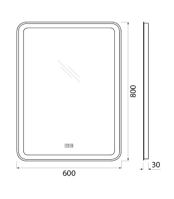 Зеркало BelBagno SPC-MAR-600-800-LED-TCH-WARM с подогревом