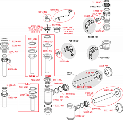 Сифон для раковины Alcaplast A43P