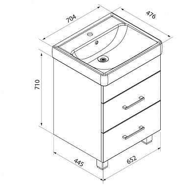 Тумба с раковиной IDDIS Custo 70 белый CUS70W0i95K