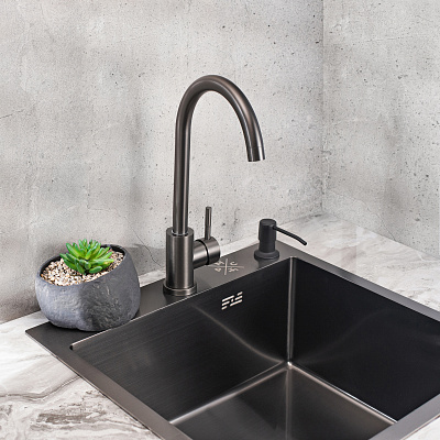 Смеситель для кухни РМС SUS124PVD-017F с PVD покрытием Нержавеющая сталь