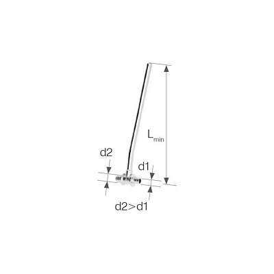 Тройник редукционный Push с никелированной трубкой Cu d-15, L-300мм, 25x3,5/18x2,5 правый 9013.280