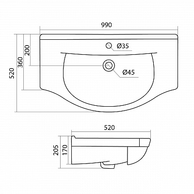 Раковина Santek Эльбрус 100 1WH110255