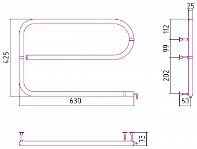 Полотенцесушитель электрический Сунержа Стилье G-образный 400х650