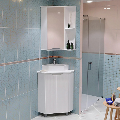 Раковина накладная угловая Sanita Luxe "Line" LIN35SLWB01