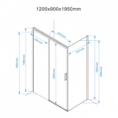 Душевое ограждение 120х90 MONTEREY EX-807 хром, матовое L 8мм, левое