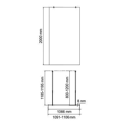 Душевая перегородка WasserKRAFT Фехте (Vechte) 60W46BN-MG