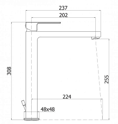 Смеситель для накладной раковины CEZARES EFFECT-LSM1-A-01-W0 EFFECT-LSM1-A-01-W0