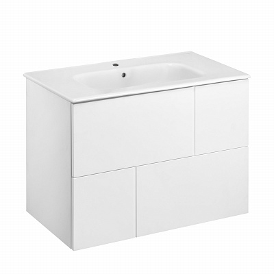 Тумба с раковиной Roca Luna 80 2 ящика ZRU9307765, белый