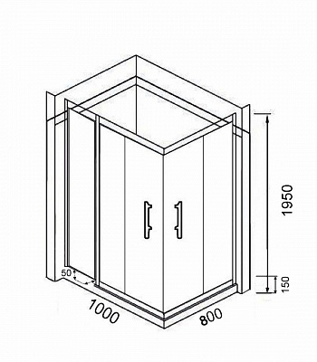 Душевое ограждение Parly Quadro QZ81S L/R