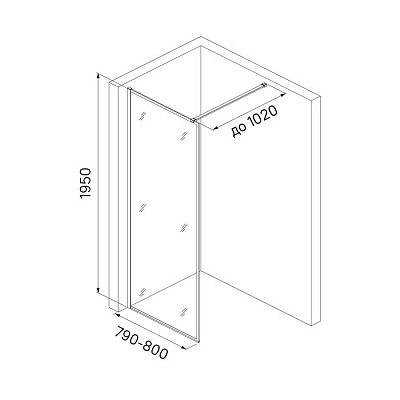 Душевая перегородка Walk-in Iddis Slide SLI8GS8i23