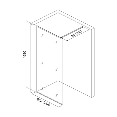 Душевая перегородка Walk In Iddis Slide 100x195 SLI8BS1i23