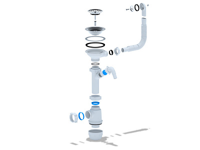 Сифон для мойки АНИ пласт Грот 3 1/2