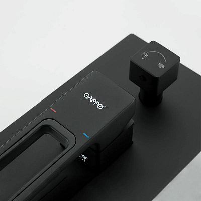Душевая система скрытого монтажа Gappo G17-6 G7117-6, латунь черный матовый