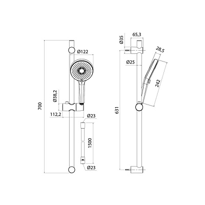 Душевой гарнитур, глянцевый хром, Optima Home, IDDIS, OPH3С70i16