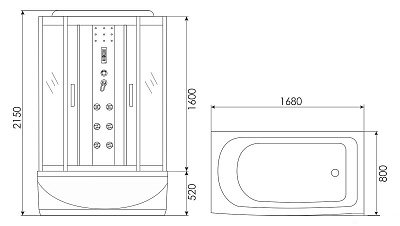 Душевой бокс 168х80 ERLIT ER 4517TP-C4