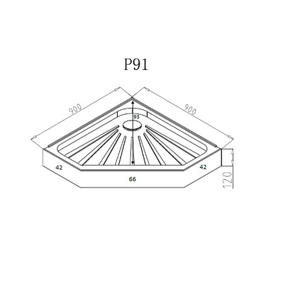 CERUTTI Поддон пента P91 (90*90*15)