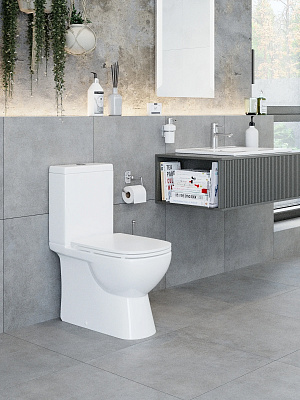 Унитаз-компакт Sanita Luxe Quadro Slim DM (тонкое сиденье дюропласт, микролифт) QDRSLCC01151022