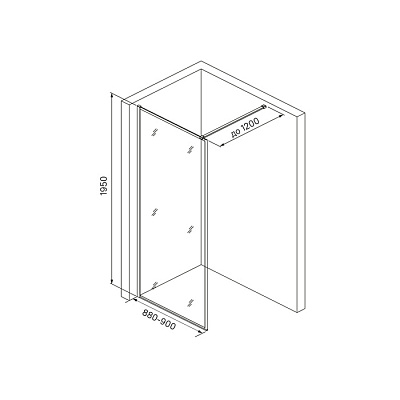 Душевая перегородка Walk In Iddis Slide SLI8CS9i23 900х1950