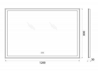 Зеркало BelBagno SPC-GRT-1200-800-LED-TCH-WARM с подогревом