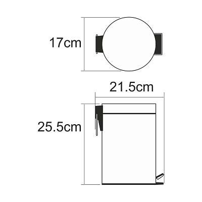 Ведро для мусора 3л нержавейка WasserKRAFT K-633NICKEL