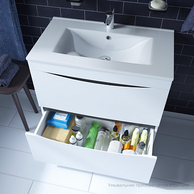 Тумба с умывальником, напольная, 60 см, белая, IDDIS Cloud CLO80WFi95