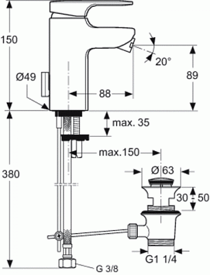 Смеситель для биде Ideal Standard Moments A3909AA