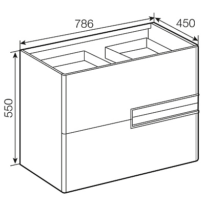 Тумба под раковину Roca Victoria Nord Ice Edition 80 2 ящика ZRU9302731