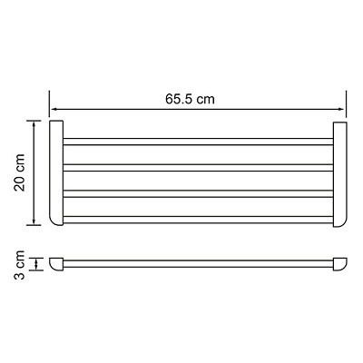 Полка для полотенец WasserKRAFT Kammel K-8311 хром