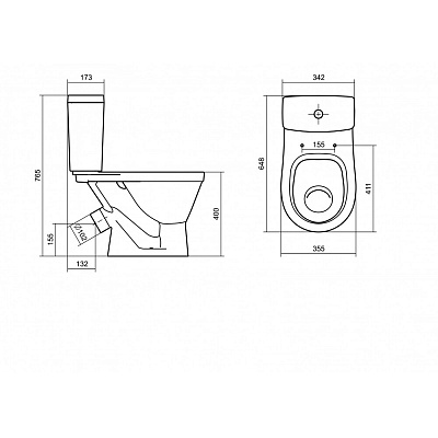 Унитаз-компакт Santek Уно с диагональным выпуском 1WH501613