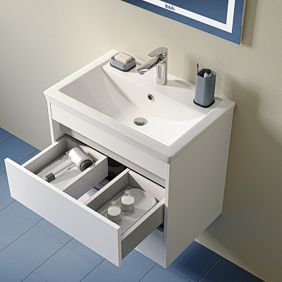 Тумба подвесная с раковиной 60 см IDDIS Zodiac X (ум-к 4076000i28) белый, ZDX60W0i95K