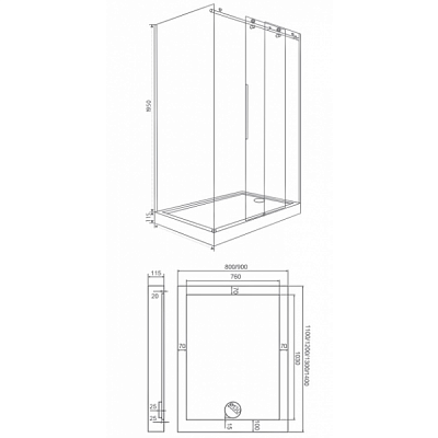 боковое стекло Good Door Puerta SP-80 -C-CH