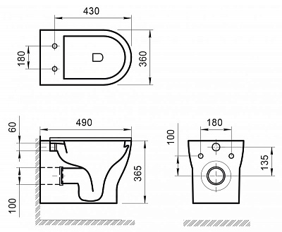 Унитаз подвесной безободковый с креплением Belbagno LUCIE BB063CHR
