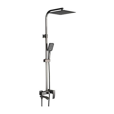 Душевая система Gappo G07-9 G2407-9 оружейная сталь, (с изливом и тропическим душем)