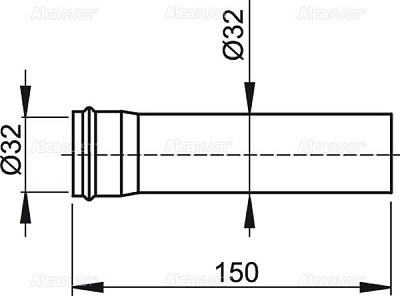 Удлинитель Ø32 AlcaPlast A4000