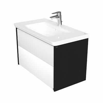 Тумба под раковину Roca Ronda 80 белый глянец/антрацит ZRU9302965