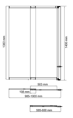 Main 41S02-100R Matt   glass Стеклянная шторка на ванну 1000*1400    толщина стекла6мм