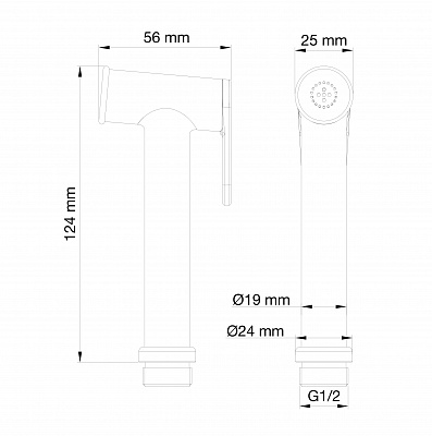 Лейка для гигиенического душа Wonzon & Woghand, брашированное золото ww-88pq01-bg