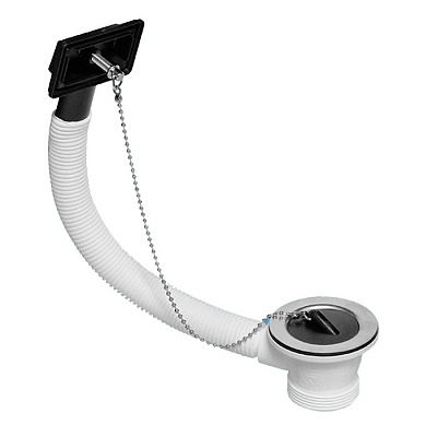 Слив-перелив McAlpine  OR2-70 под прямоуг отв перелива (70мм нерж) с пробкой и цепью