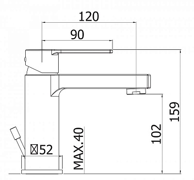 Смеситель для раковины CEZARES OVEST-LSM1 OVEST-LSM1-NOP