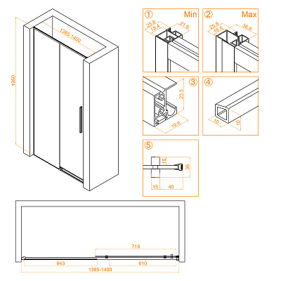 Душевой уголок RGW SV-42G 800x1200