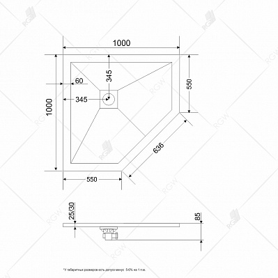 Душевой поддон RGW ST/T-W