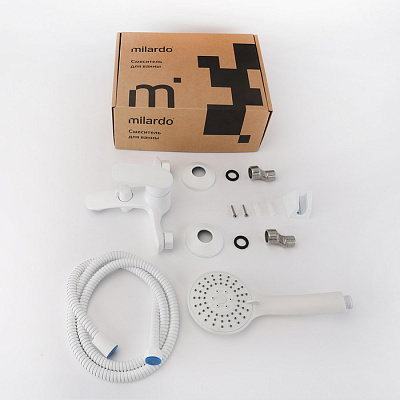 Смеситель для ванны Milardo Rora RORWT00M02, белый матовый