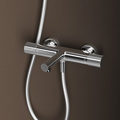 Смеситель для ванны с термостатом без аксессуаров ,глянцевый хром, Duna, IDDIS, DUNSB02i74WA