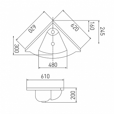 Раковина Акватон Сергей 62 белая 1A700131SR010