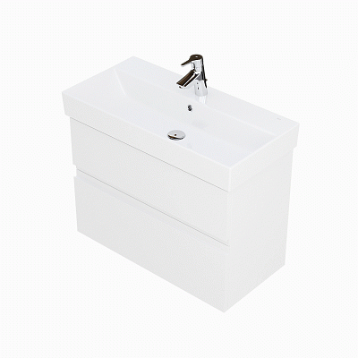 Тумба под раковину Roca Oleta 80 белый глянец, 2 ящика, A857640806