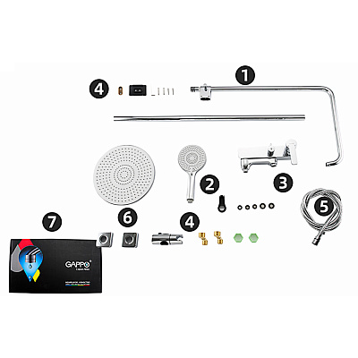 Душевая система Gappo G02 G2402, хром