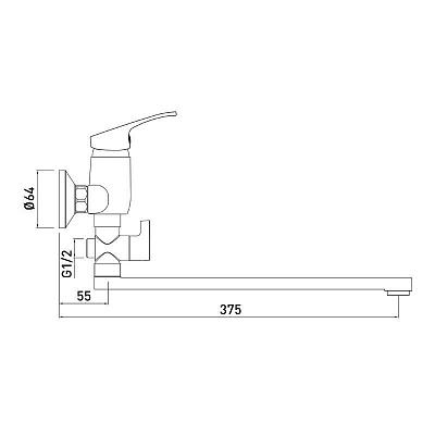Смеситель для ванны GROSS AQUA Base 7237258C-35L(F)