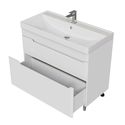 Тумба напольная MIRSANT Flat 100/2 (раковина Astra 100,Line 100) (рак. 268528, 268529 в комплект не входит)