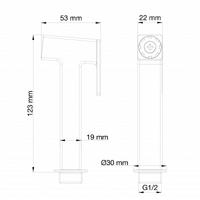 Лейка для гигиенического душа Wonzon & Woghand, черный матовый ww-88pq02-mb