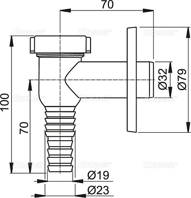 Сифон для стиральной машины скрытого монтажа  Alcaplast APS1